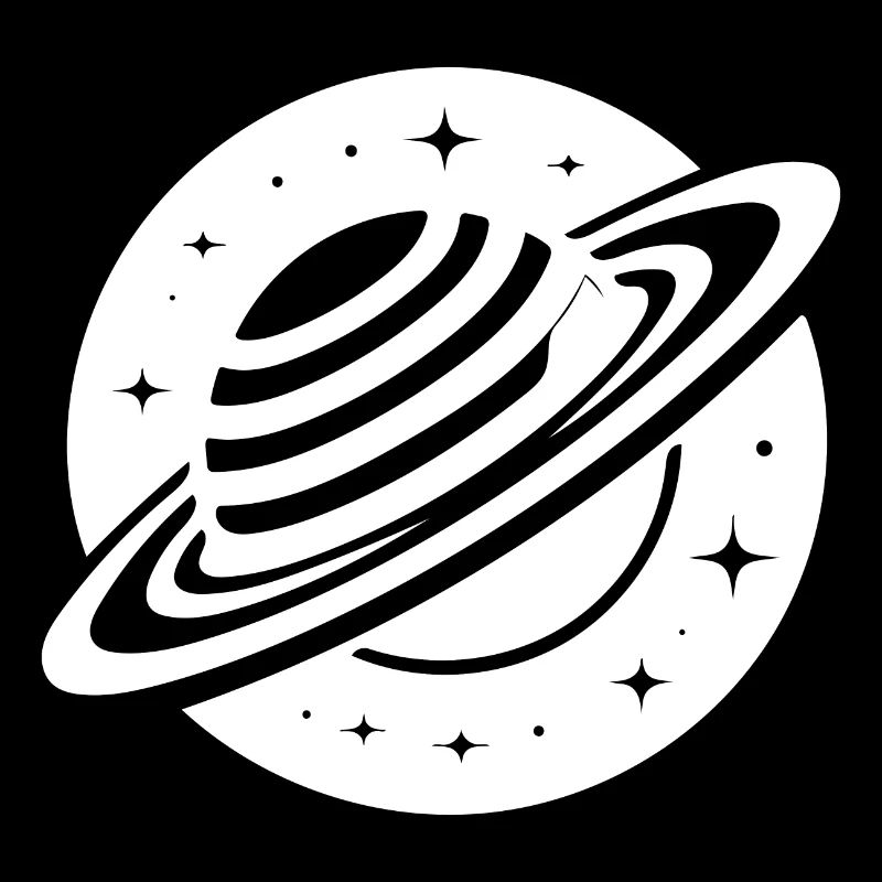 Planète spatiale Saturne avec système d’anneaux et étoiles