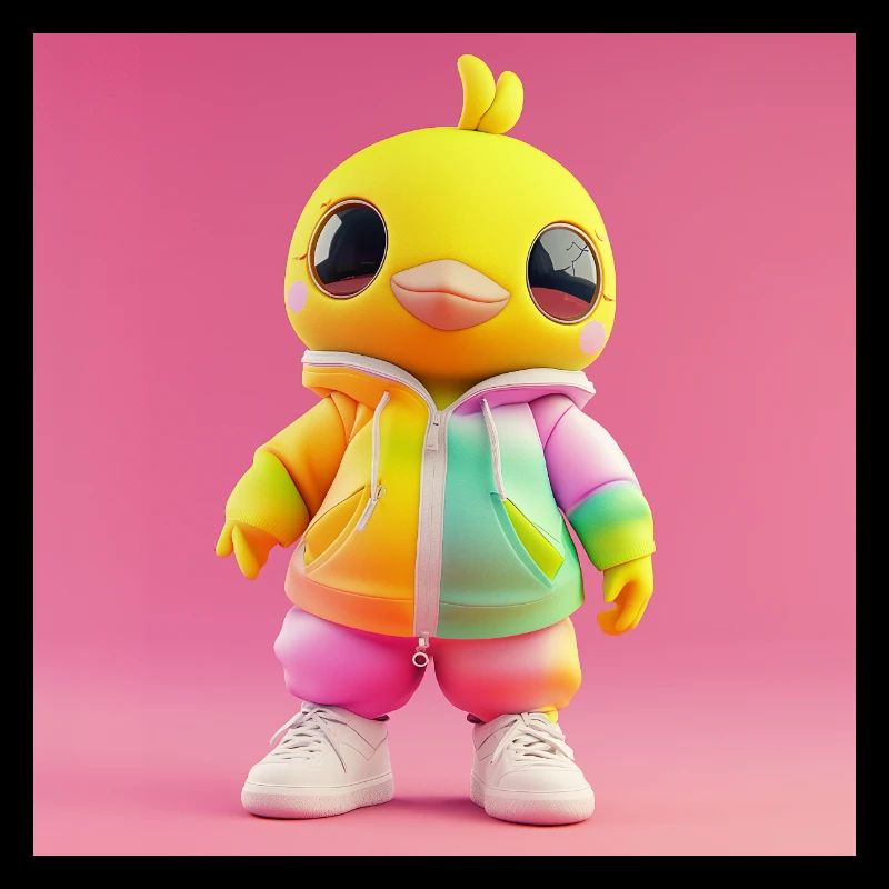 3d Charakter - Süßer Regenbogenvogel