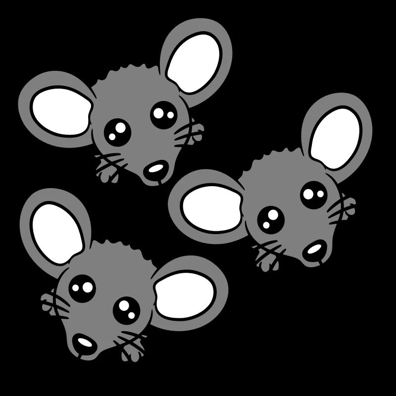 3 Mice Wall Hole Mouse Hole Three Friends Team Crew
