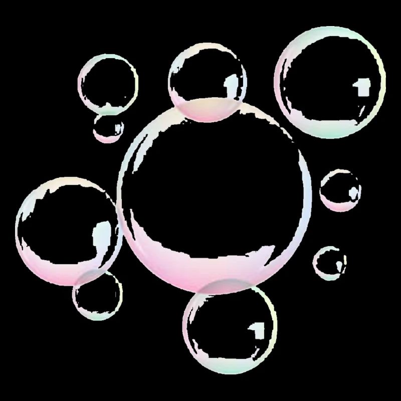 Shimmering soap bubbles