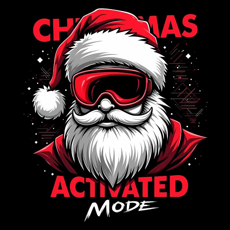 Père Noël avec lunettes de ski - Mode Noël
