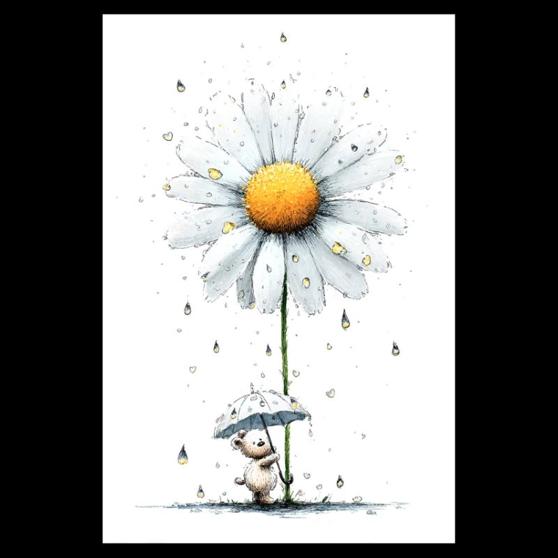 Gänseblümchen Bär mit Regenschirm