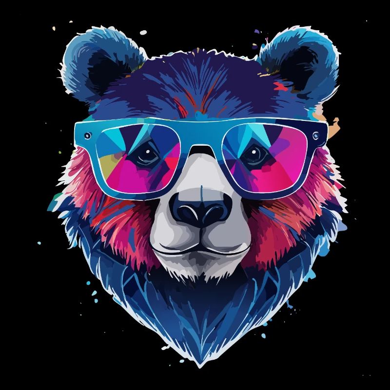 Bear,graffiti ,painting , colorful,nerd