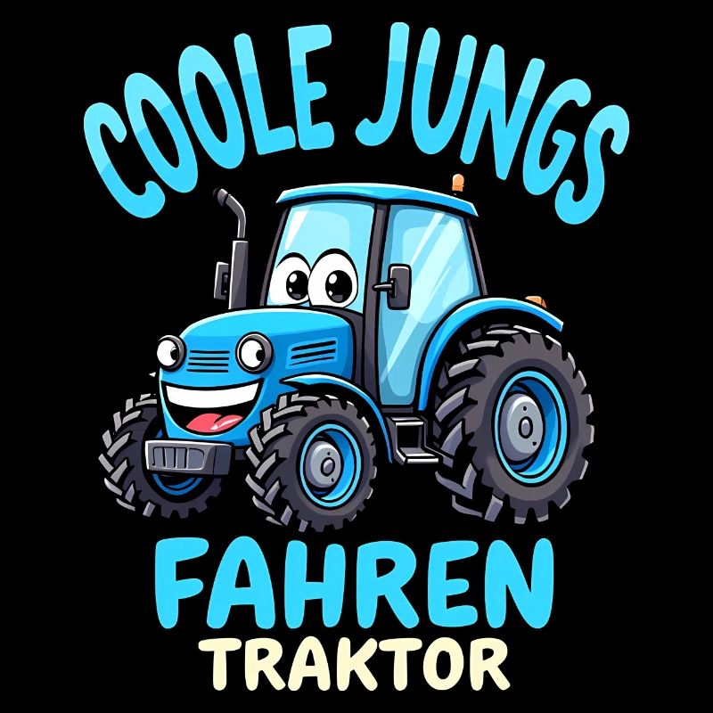 Coole Jungs fahren Traktor Trecker Junge