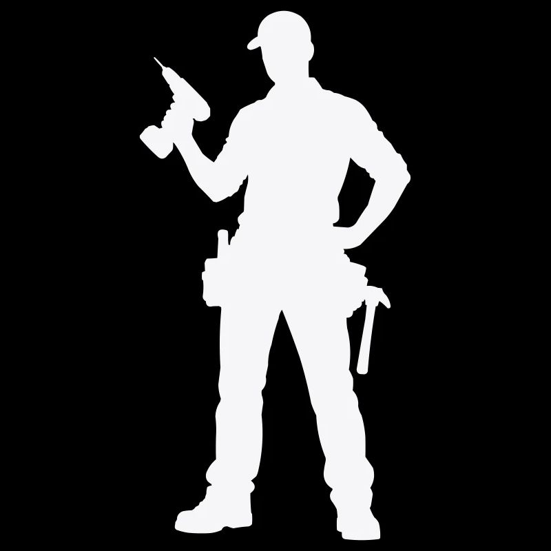 Handwerker Silhouette mit Werkzeug
