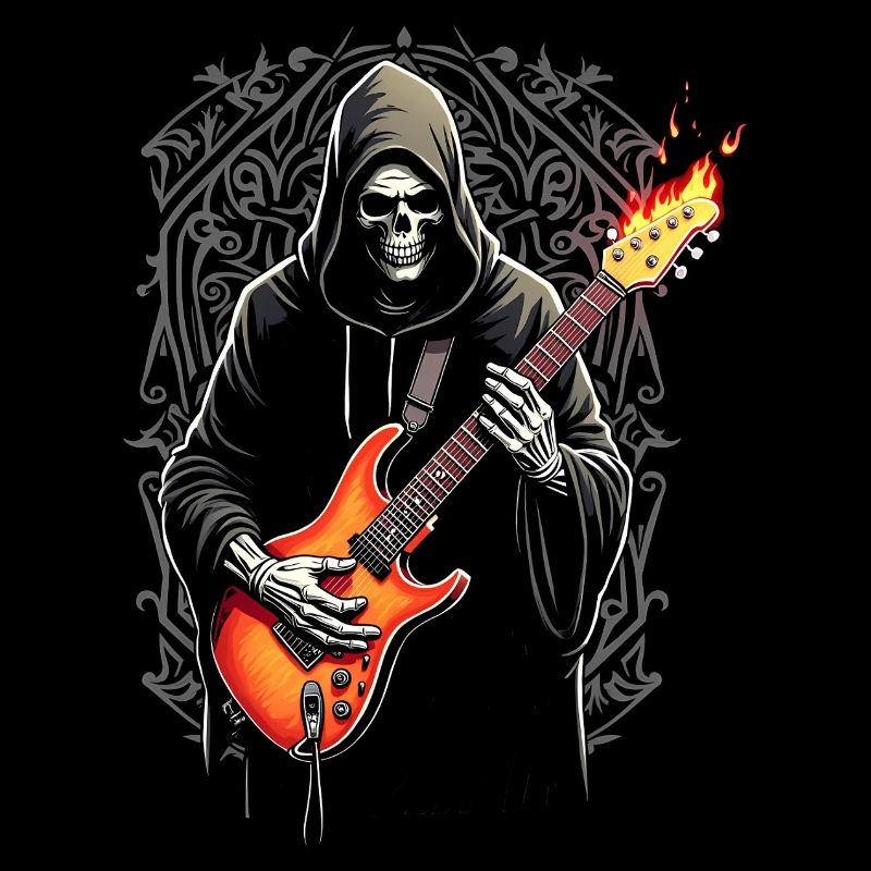Sensenmann mit E-Gitarre Rock Heavy Metal