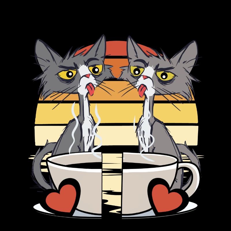 Valentin Retro Kaffetasse Partner Katzen 80er