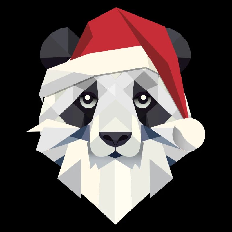 Joyeux Noël panda dans un style moderne