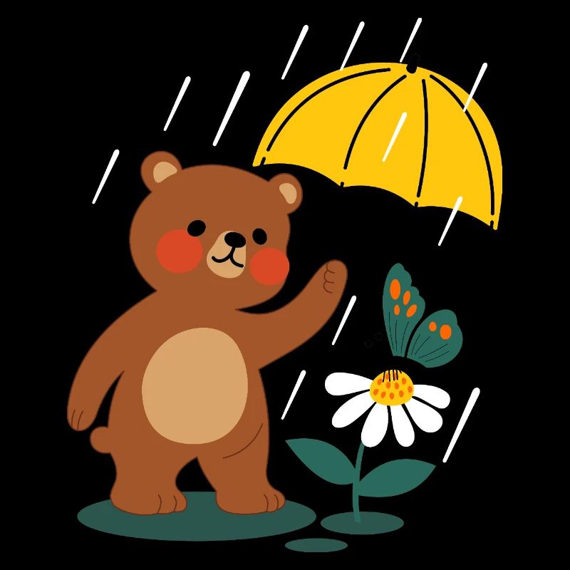  Bär mit regenschirm