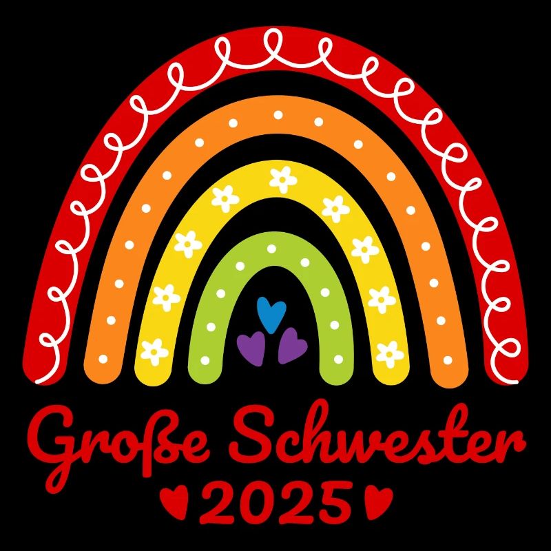Geschwister Boho Regenbogen Große Schwester 2025
