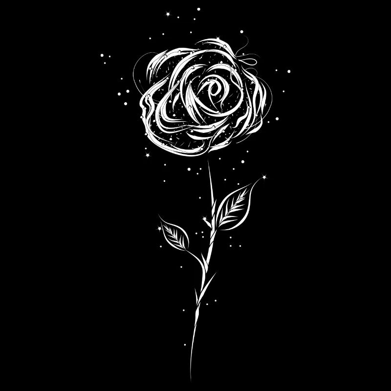 Zeichnung einer weißen Rose