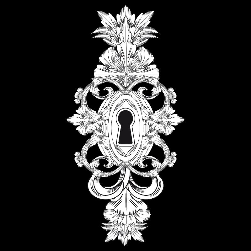 Antique Keyhole with Baroque Ornament