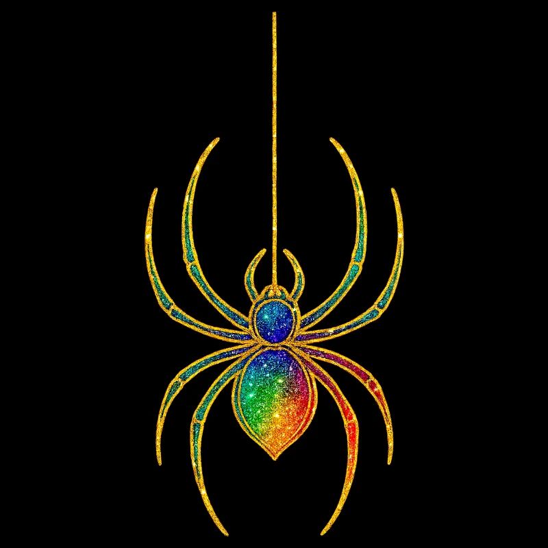 Regenbogen Glitzer-Spinne