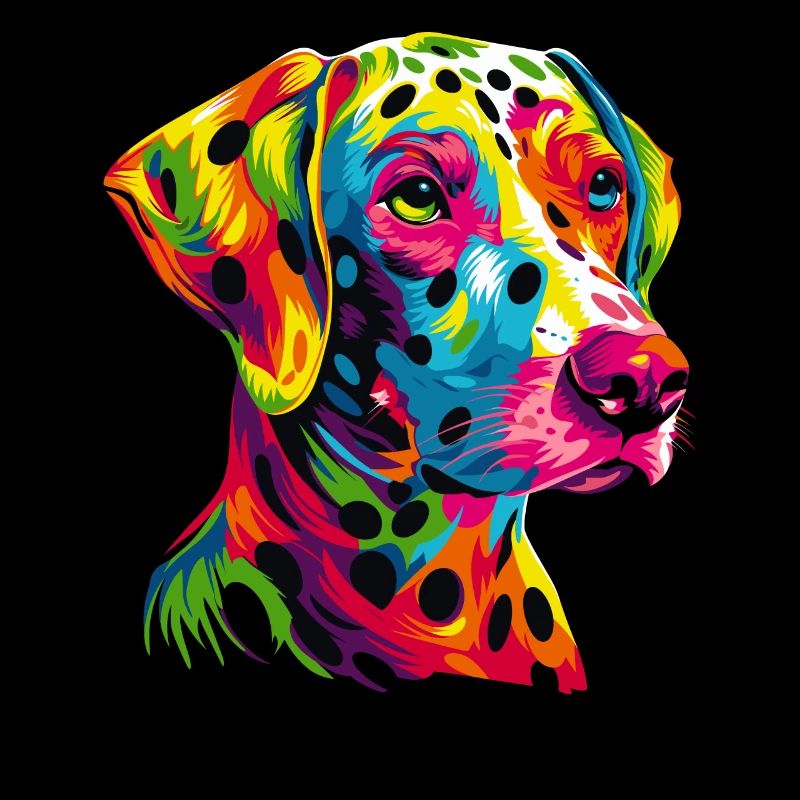 Dalmatiner Hunde Bunte Farben Pop Art Regenbogen