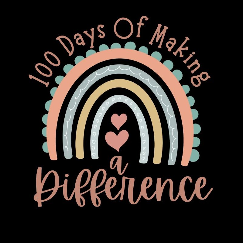 100 Days Of Making A Difference Cute Rainbow Kids