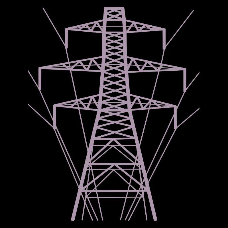 Weiße Strommast-Silhouette