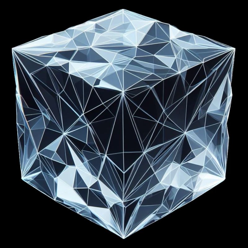 Ein Eiswürfel im Polygon-Stil