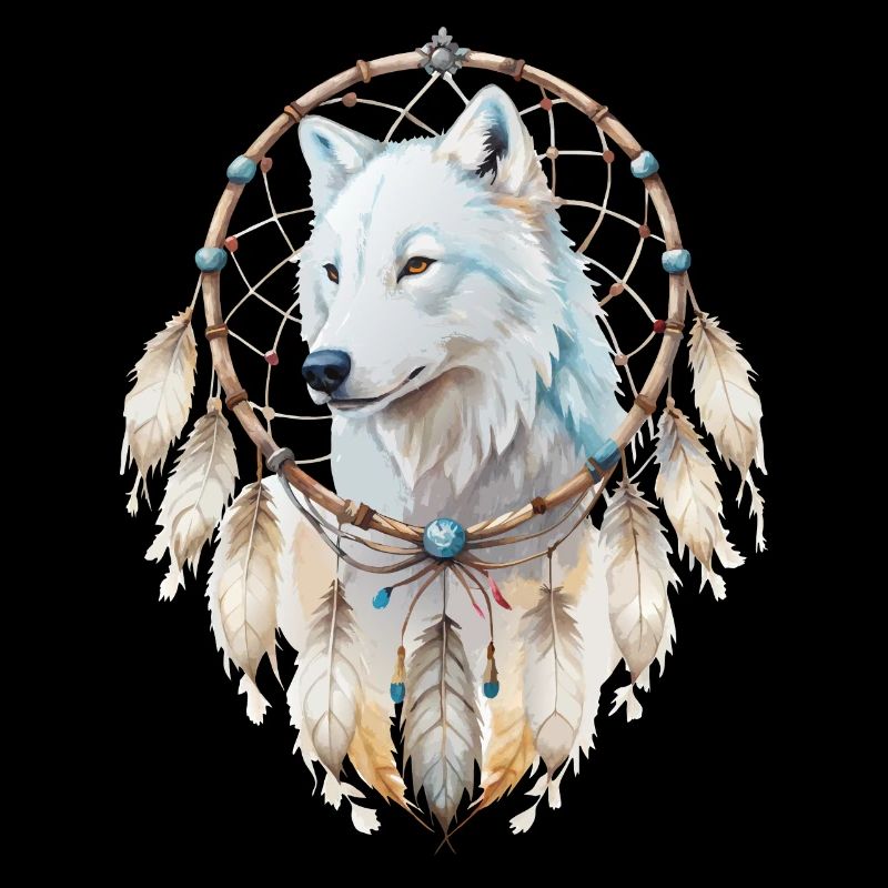 Wolf in einem Traumfänger-Mystisches Wolfs Design