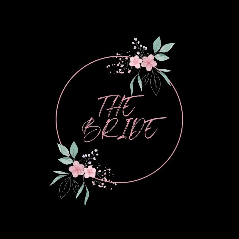 Bride Pink Circle Flowers Plain Vintage