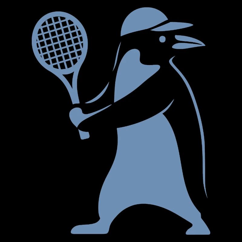 Minimalist Penguin Tennis Backhand Player