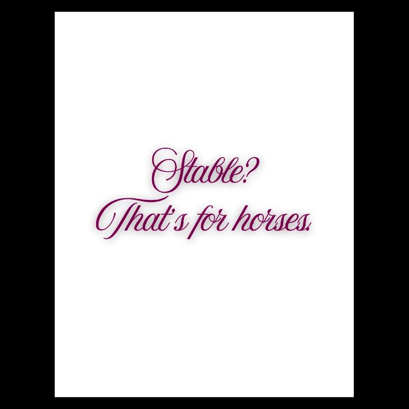 Étable? C’est pour les chevaux.