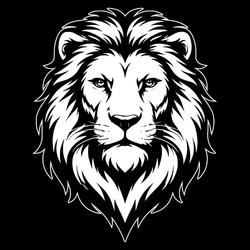 Löwe Design llustration schwarzweiß