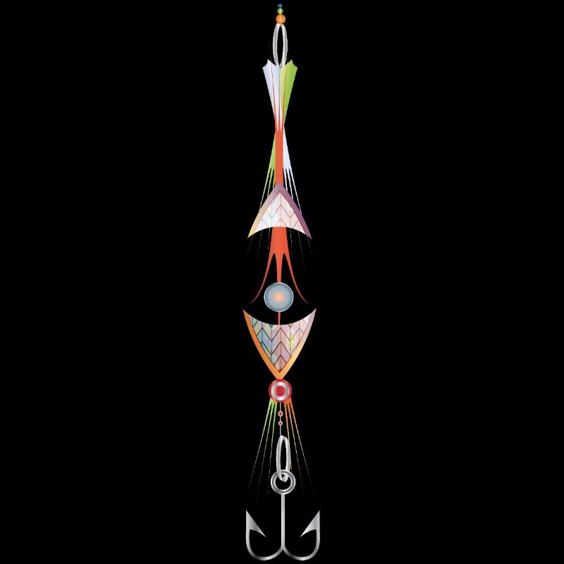 imaginative fishing lure with a fish hook
