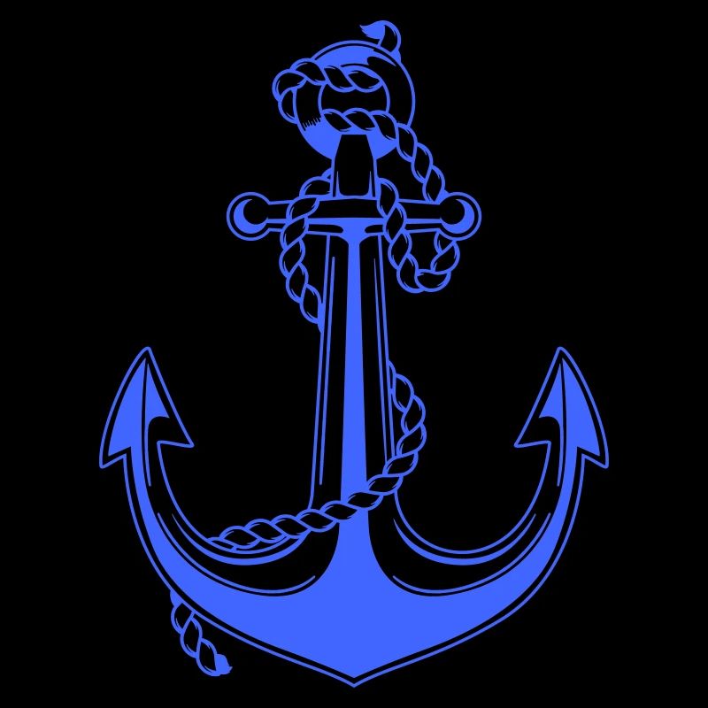 Blauer Anker mit Seil Illustration