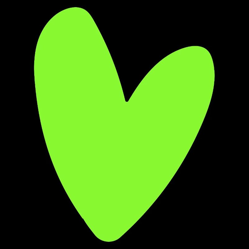 Neon Green Heart Icon Minimal retro style