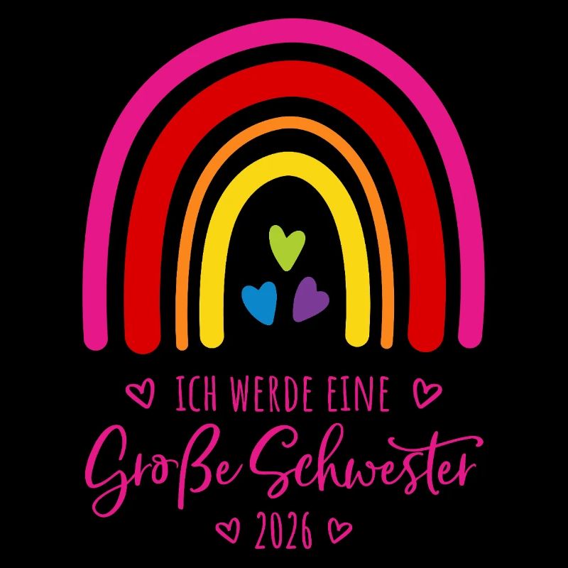 Ich werde eine große Schwester 2026 Regenbogen