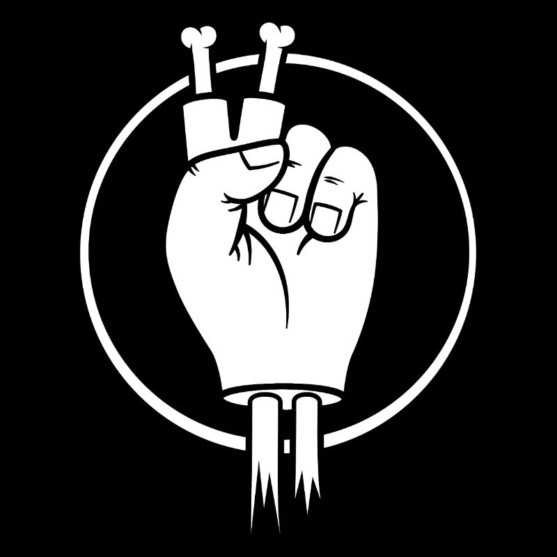 Siegeszeichenhand mit Knochenfingern