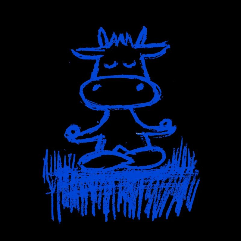 Vache zen dans la prairie