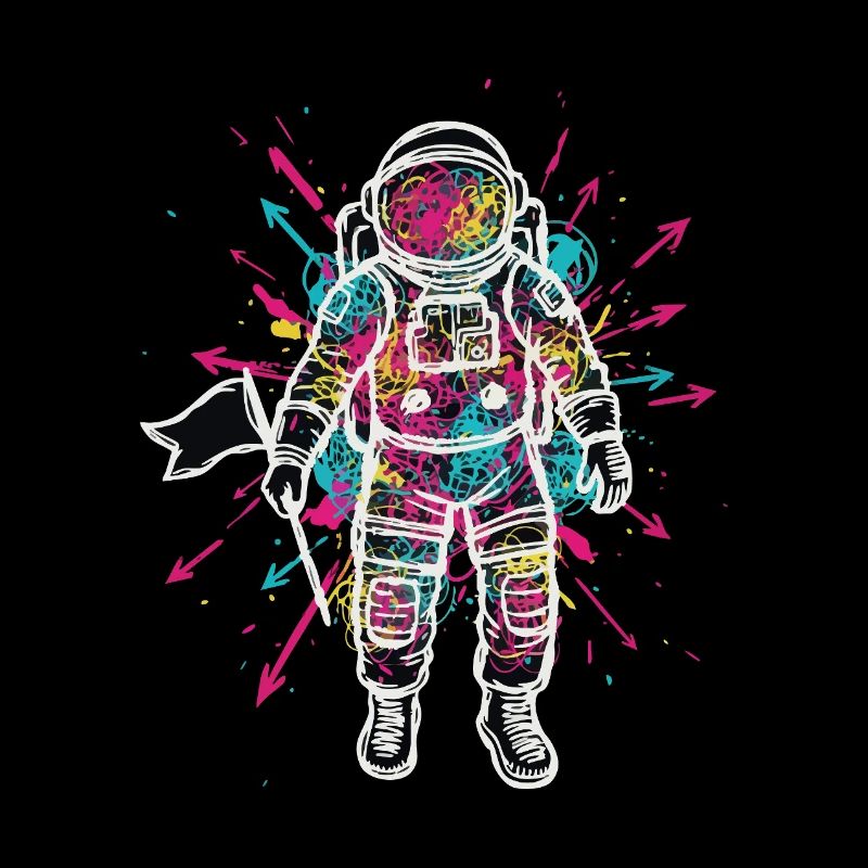 Space Astronaut Scribble Doodles Color