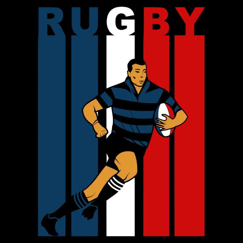 Rugby player on a tricolour background