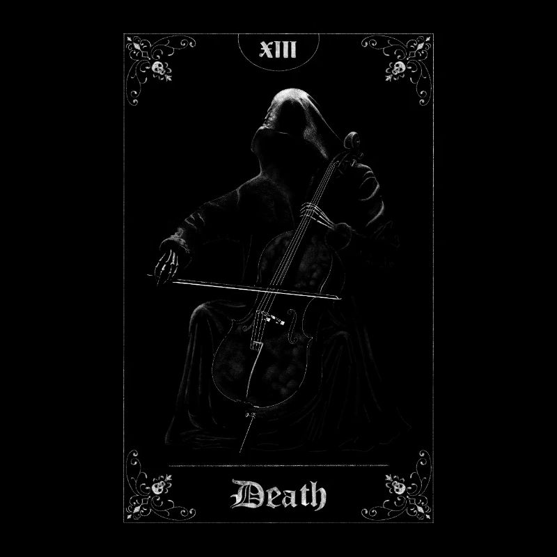 Musicien de la mort dans le tarot noir et blanc