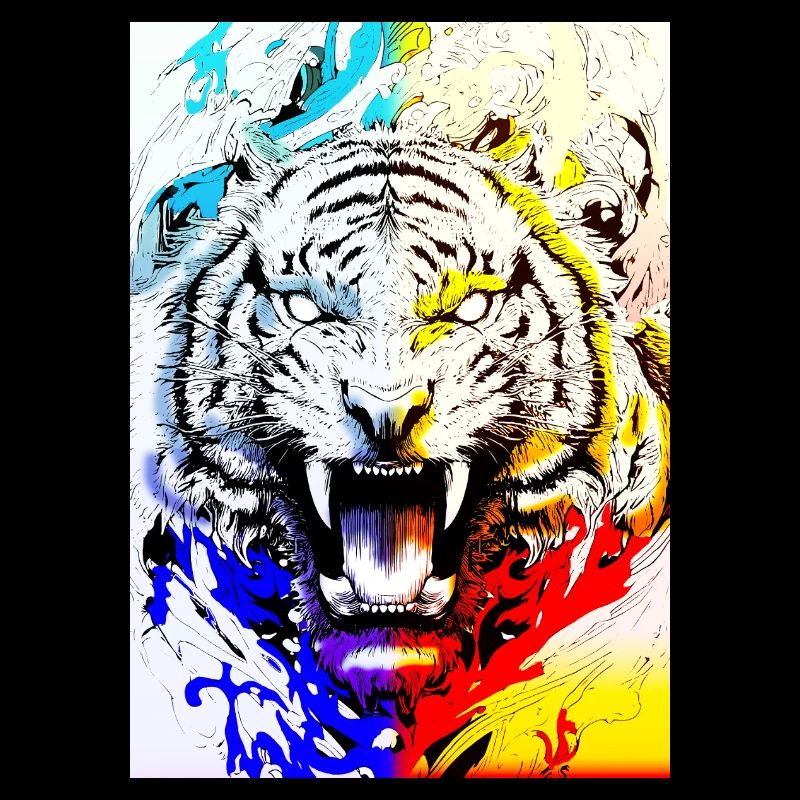 Tigre éclatant en couleurs libres