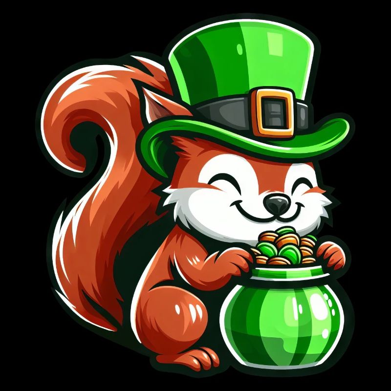 St. Patrick's Day Cute Squirrel Comic Design