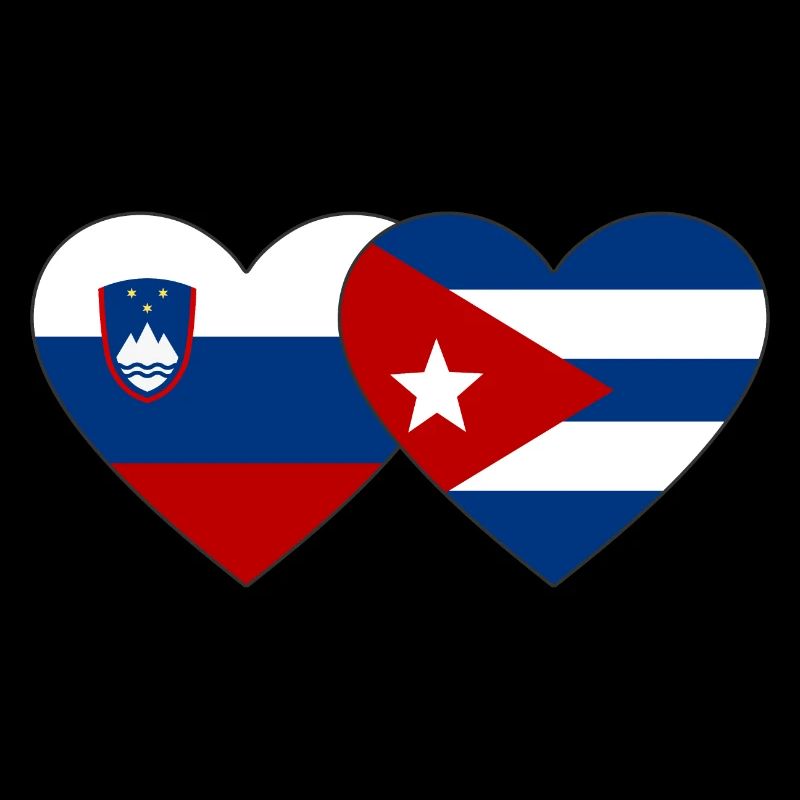 Slovénie Cuba Drapeau Coeur
