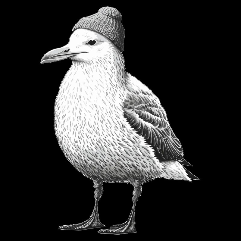 Bonnet Seagull de la mer du Nord Bonnet noir blanc