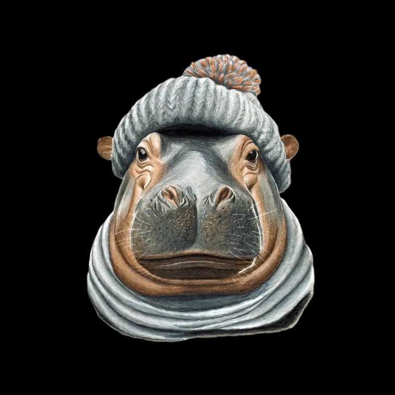 Chapeau pompon hippopotame