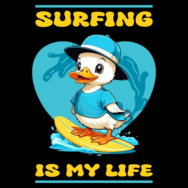 Cute Surfer Duck