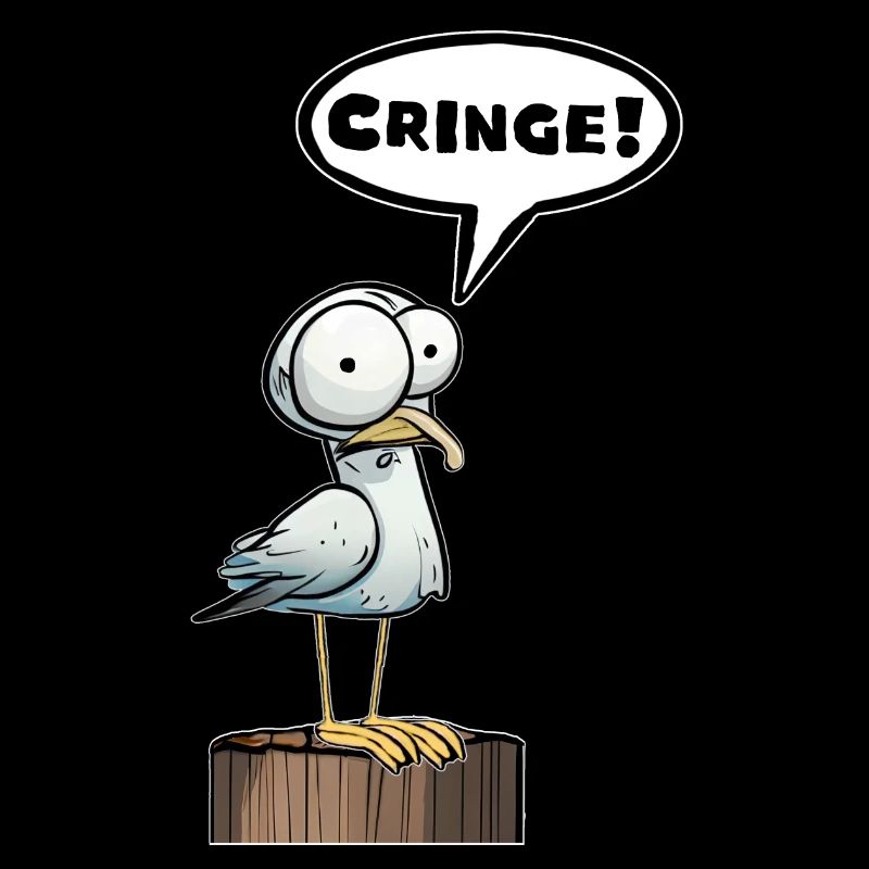 Seagull speech bubble embarrassment