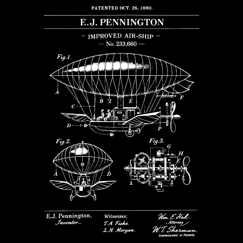 Plan de brevet pour dirigeable vintage