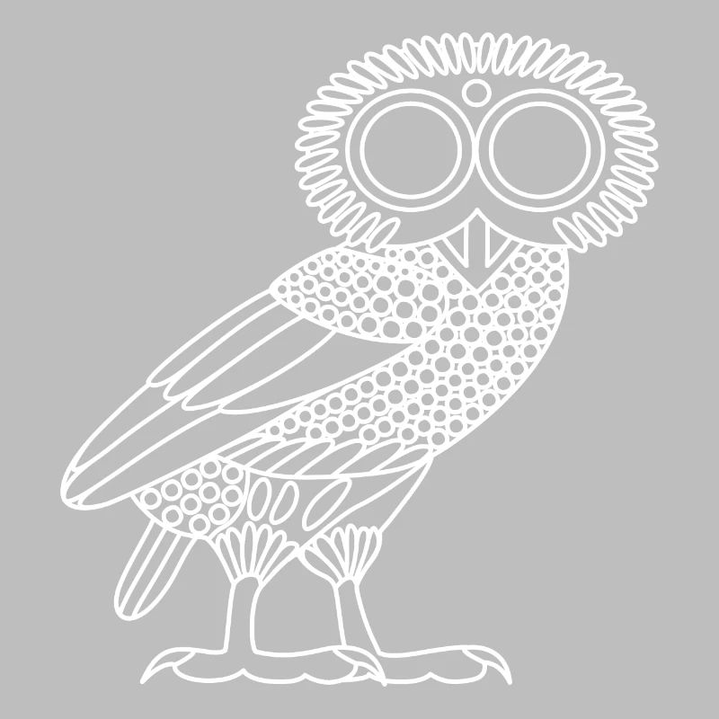 Eule der Athene [White Outline (nur Eule)]
