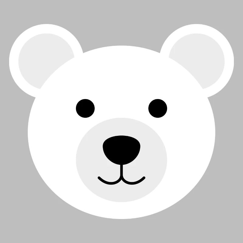 Eisbär Kopf süßer lächelnder Eisbär Eisbärkopf