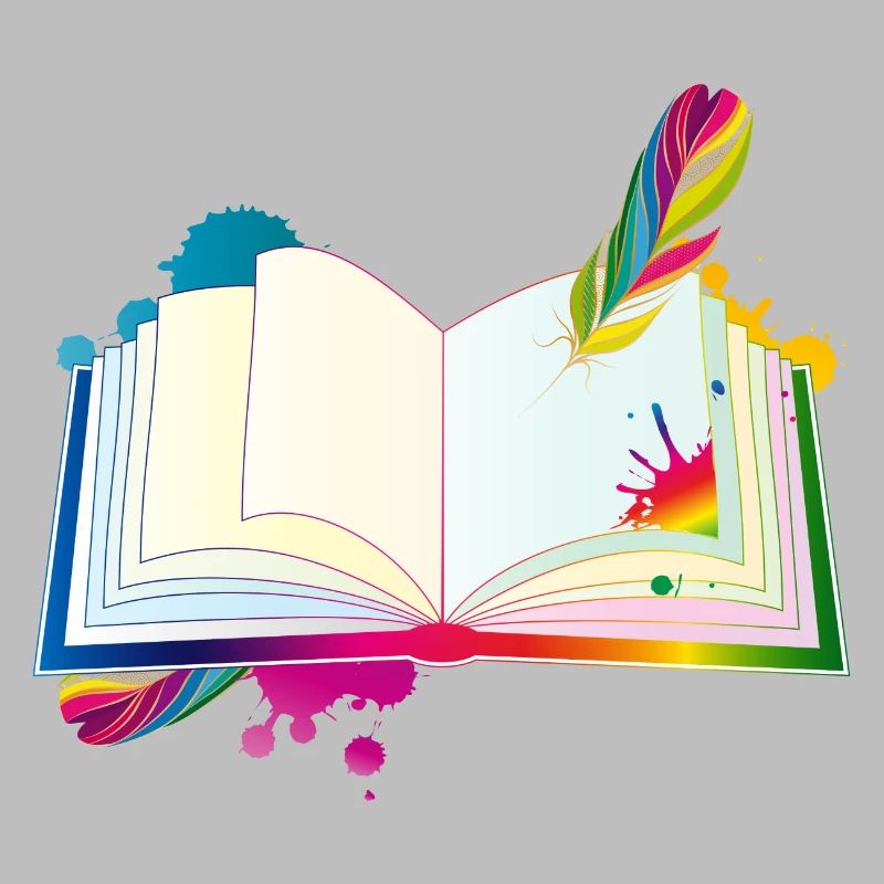 journal hétéroclite avec plume et blobs