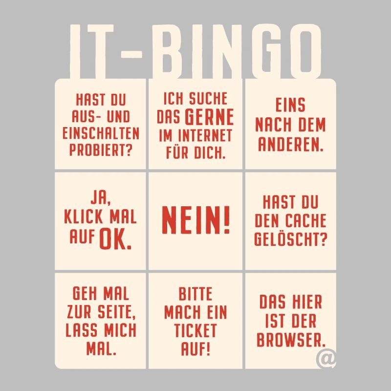 IT Support Bingo Service Desk IT Helpdesk Sysadmin