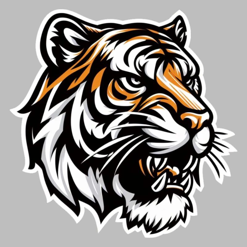 Tiger head in comic book style
