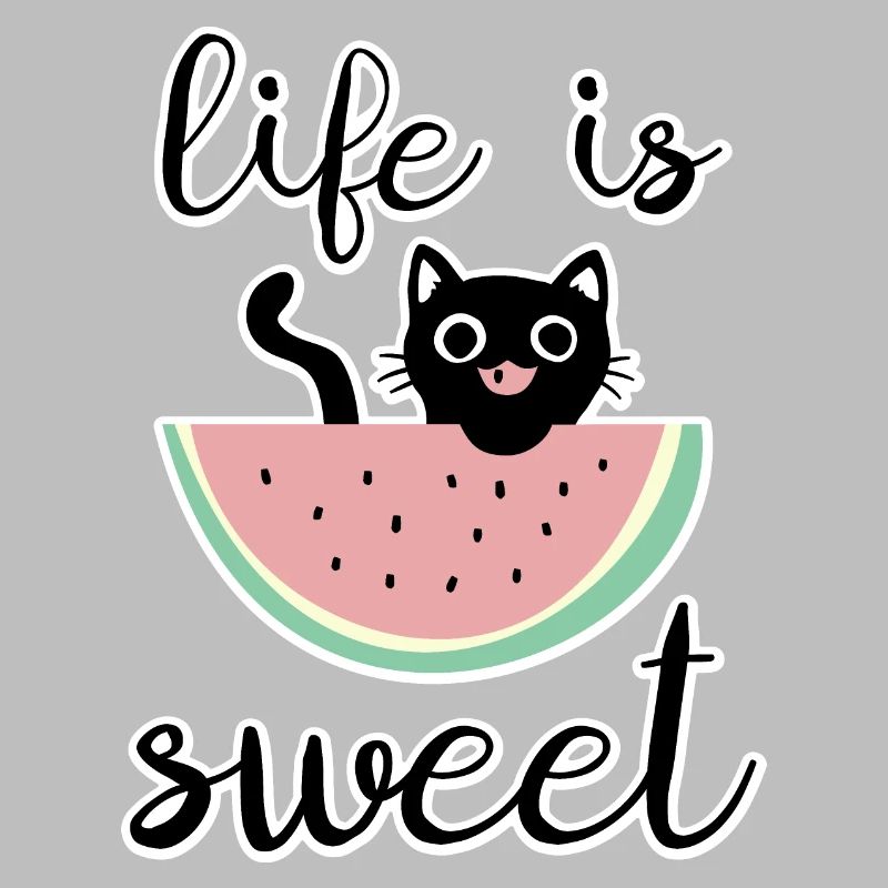 La vie est douce chat avec pastèque