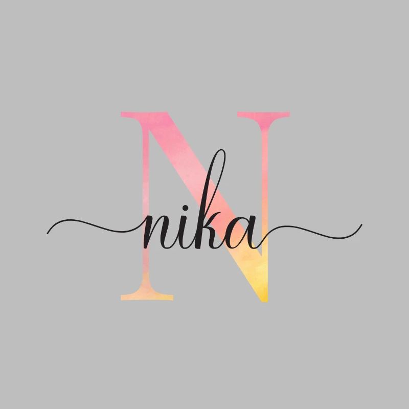N | Monogramme | Nom | Nika |Aquarelle